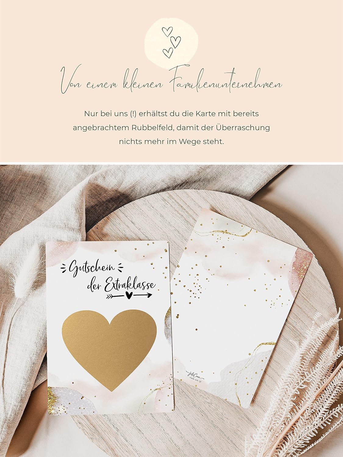 Joli Coon Valentinstag Karte fuer Ihn mit Kuvert Gutschein-Design
