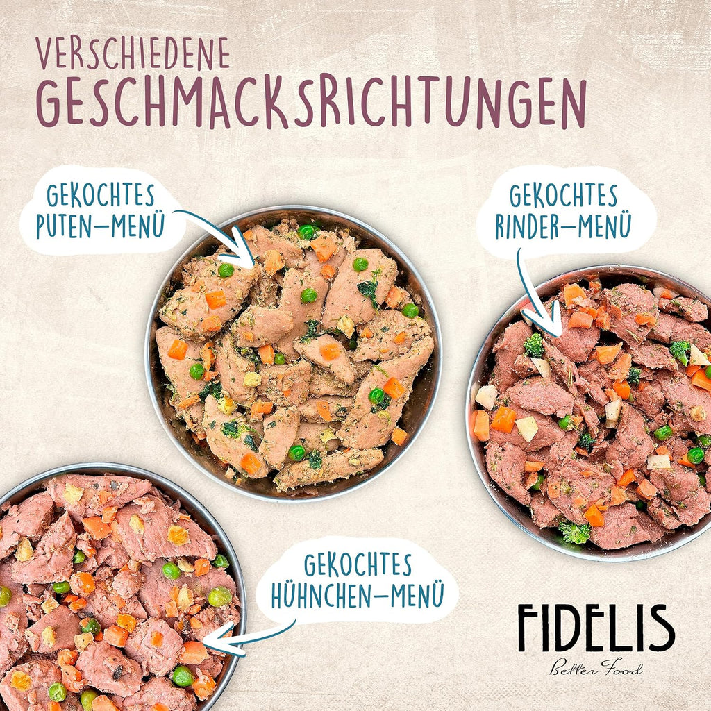 Fidelis Hundefutter nass Lachs & Suesskartoffel 6x400g Glas verschiedene Sorten