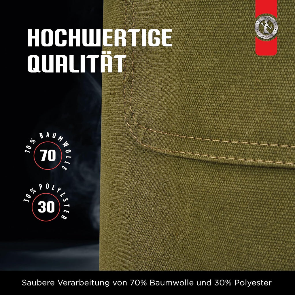 Ess-Nische Kochschuerze Denim unisex extra lang Grillschuerze mit Taschen
