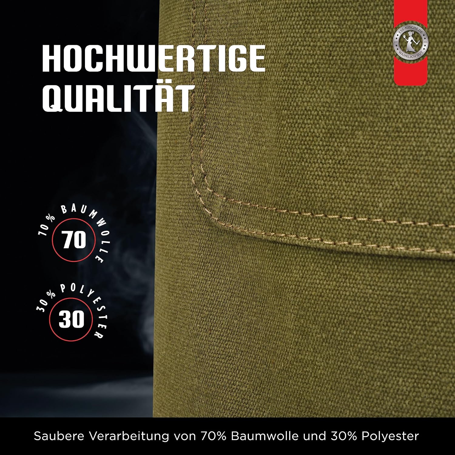 Ess-Nische Kochschuerze Denim unisex extra lang Grillschuerze mit Taschen
