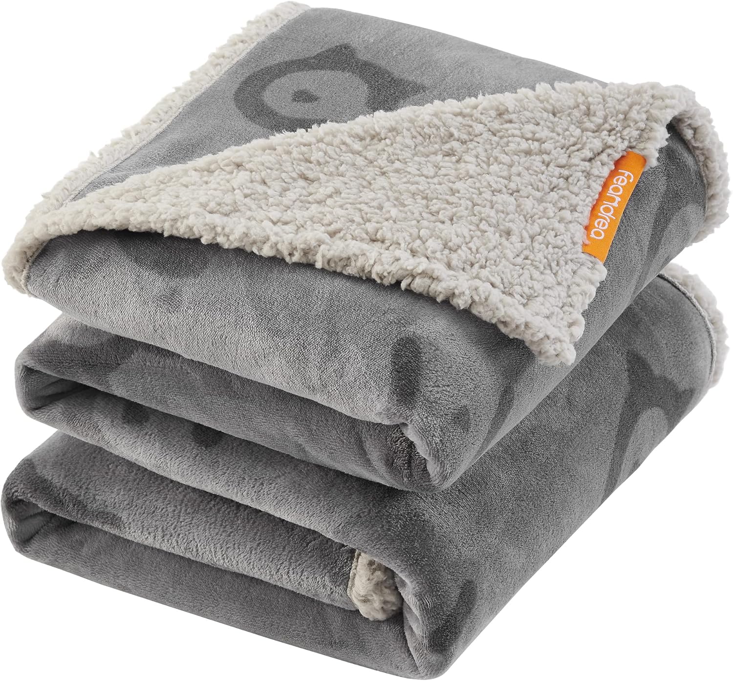Feandrea Hundedecke wasserdicht Sherpa Fleece 101×73 cm Grau 63cm-203cm