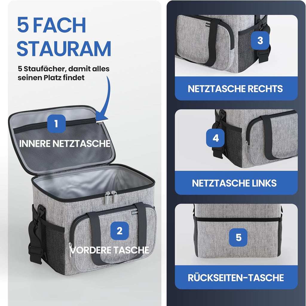 HELDENWERK faltbare Kuehltasche wasserdicht auslaufsicher 12 Std.