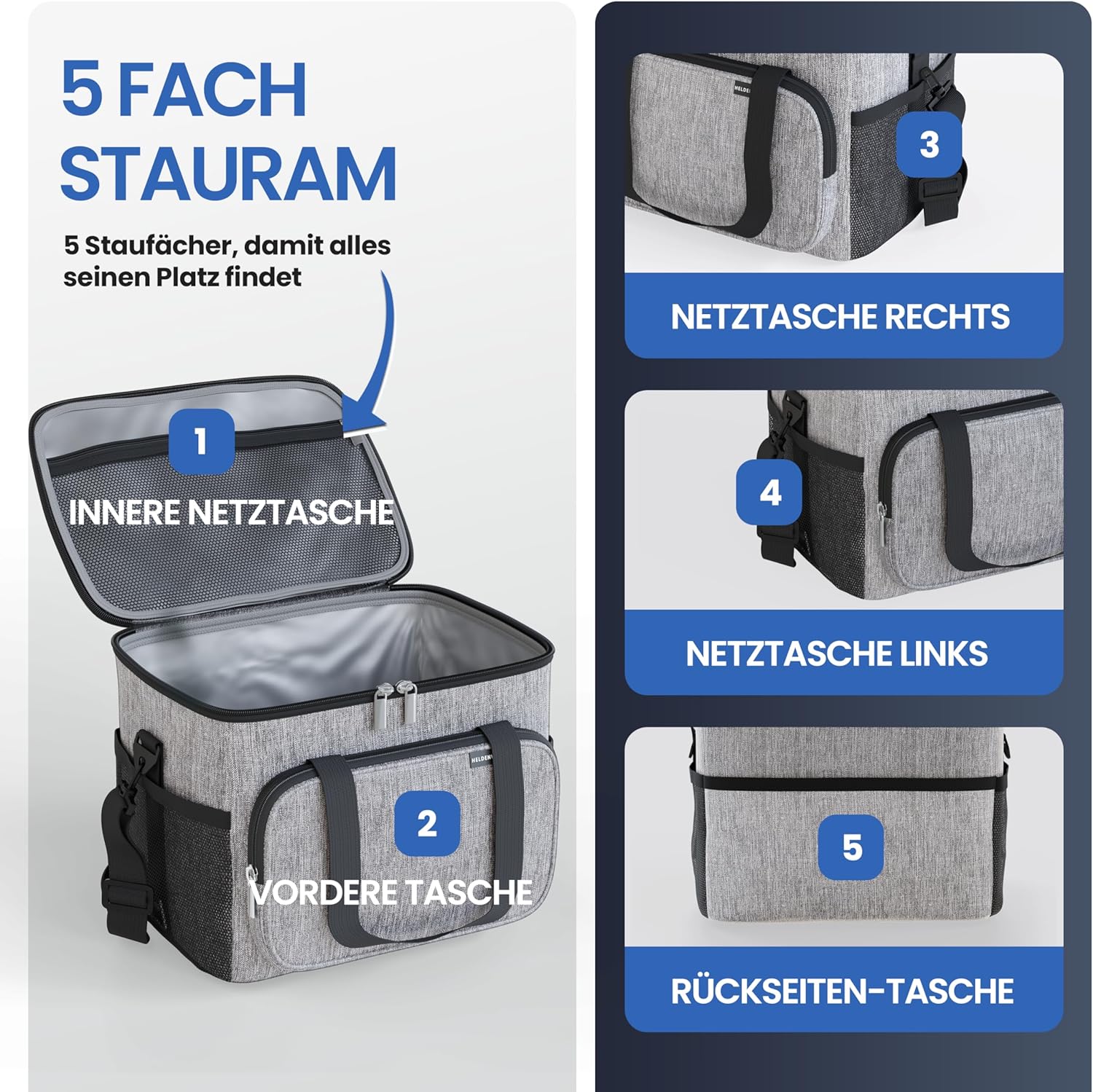 HELDENWERK faltbare Kuehltasche wasserdicht auslaufsicher 12 Std.