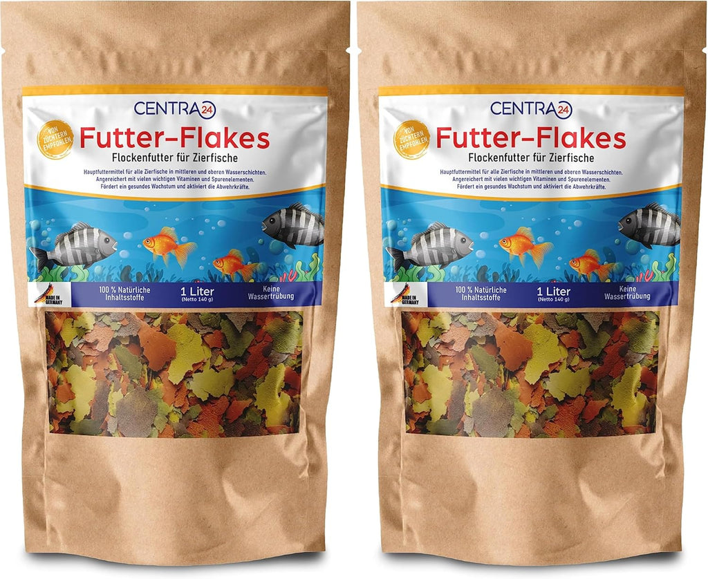Centra24 Fischfutter Flocken fuer Zierfische Suesswasser mit Vitaminen