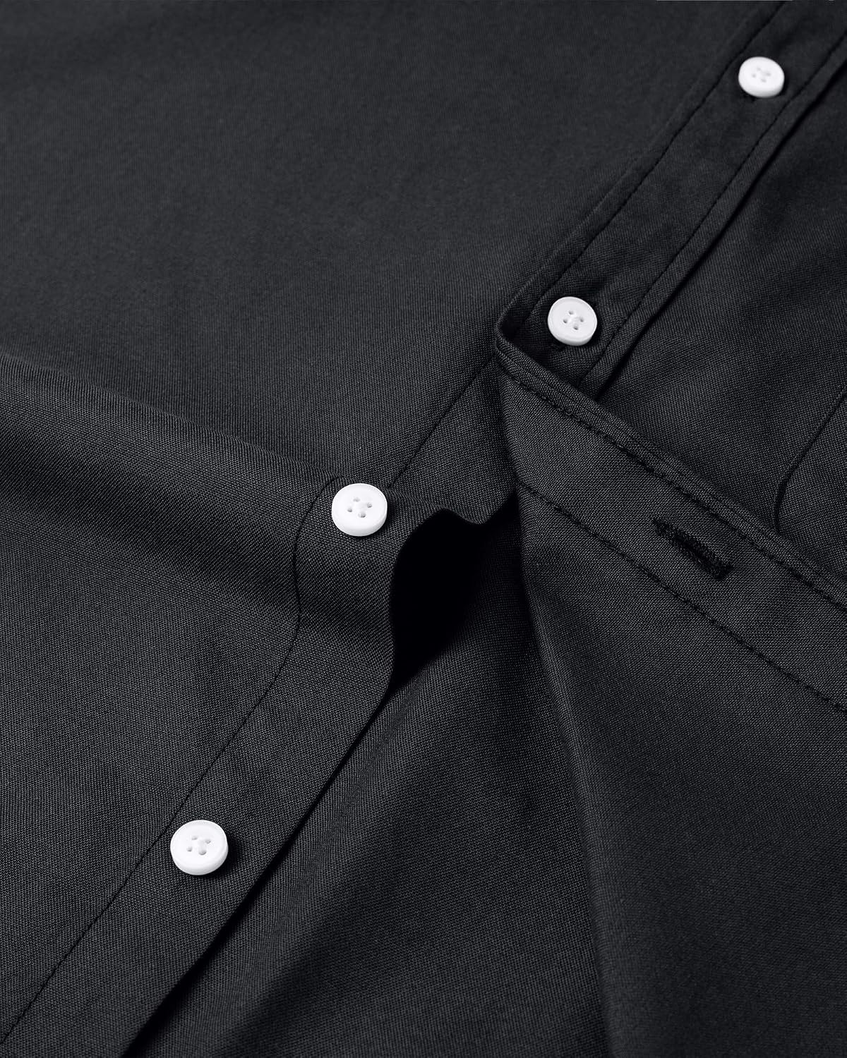 Siliteelon Herren Oxford Hemd Langarm 100% Baumwolle buegelfrei S-5XL