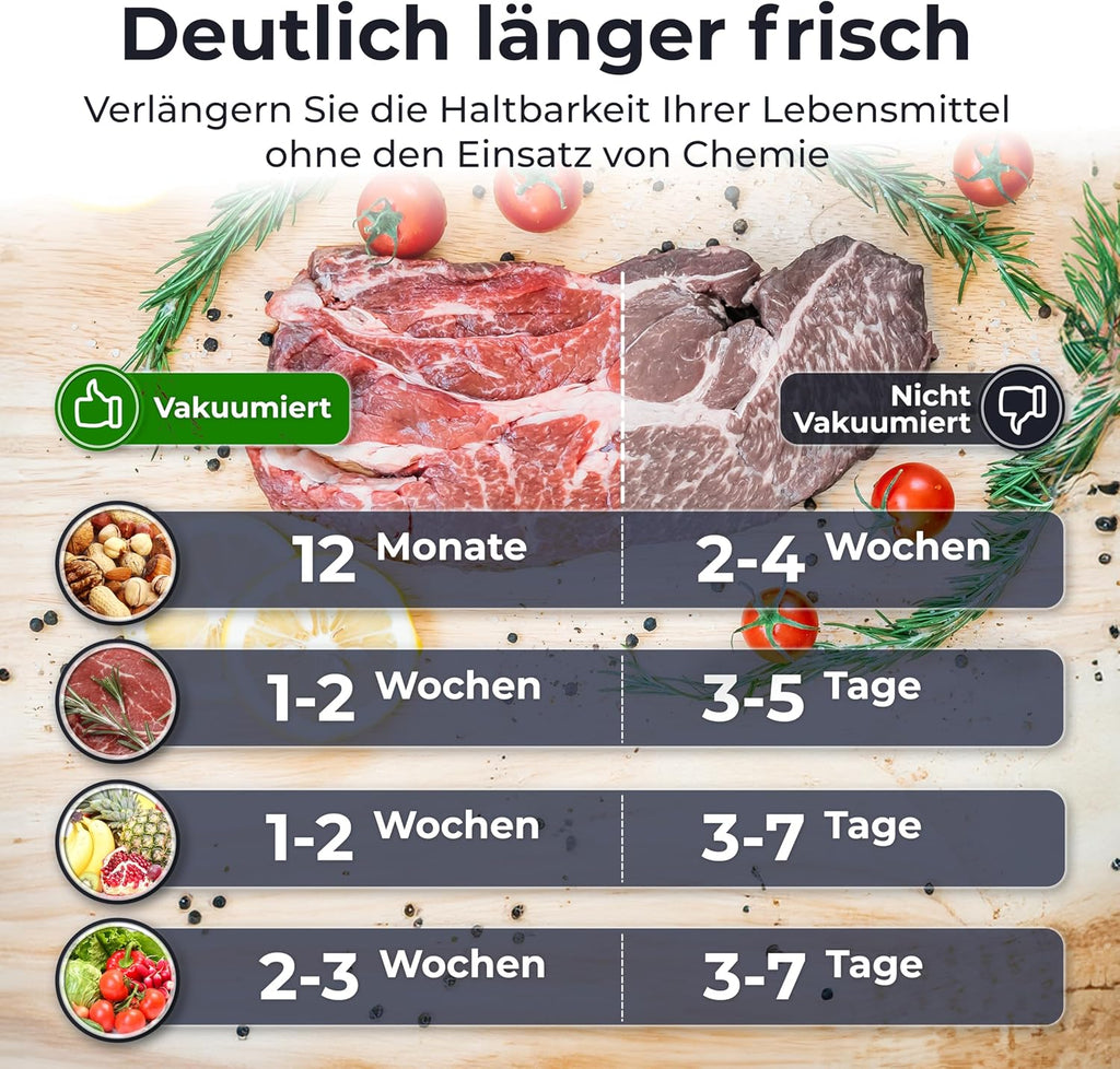 Klamer Pro 80 Vakuumierer mit Beuteln und Schlauch - Vakuumiergeraet