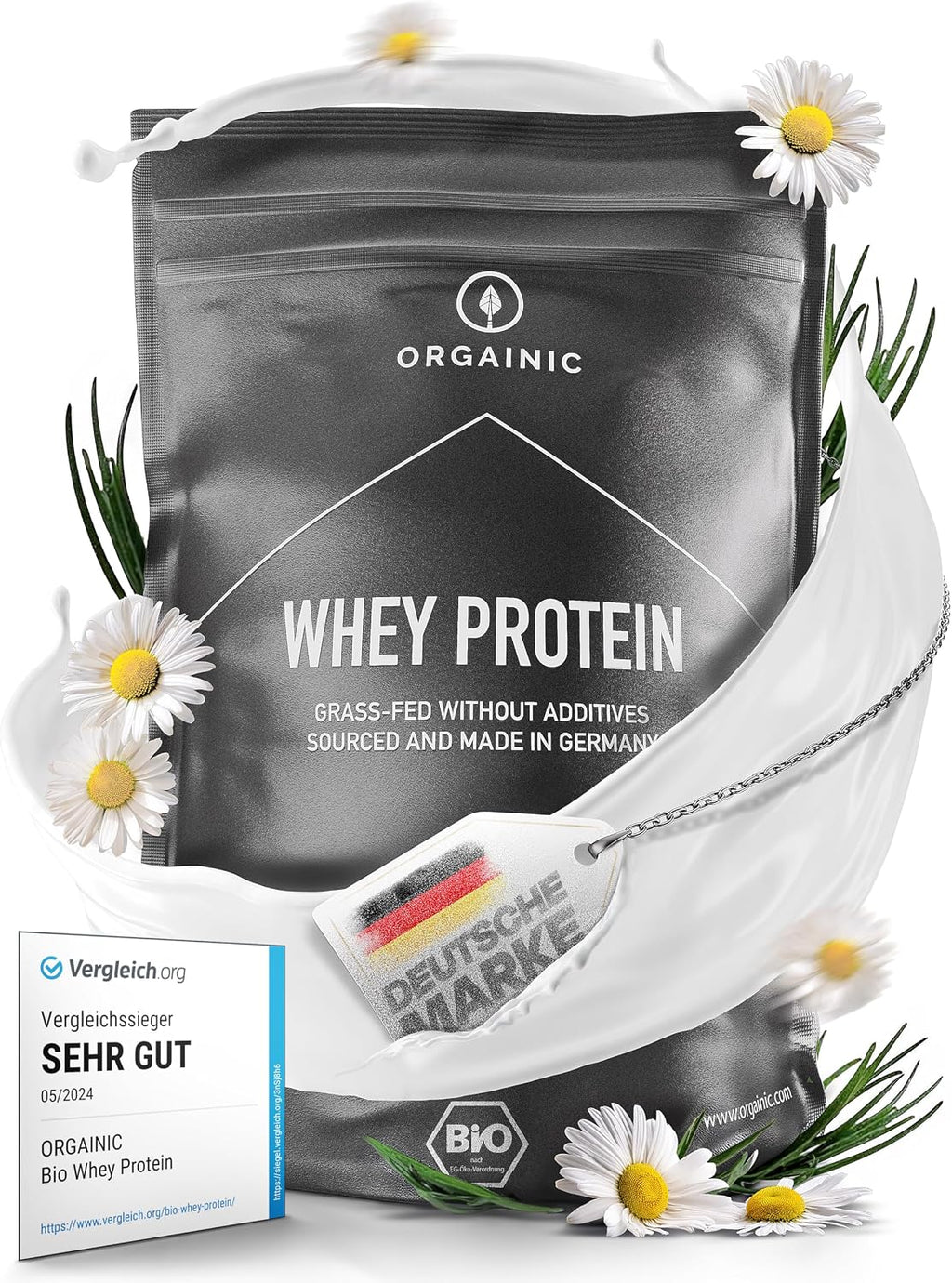 Orgainic Bio Whey Protein Pulver aus Deutschland, verschiedene Sorten