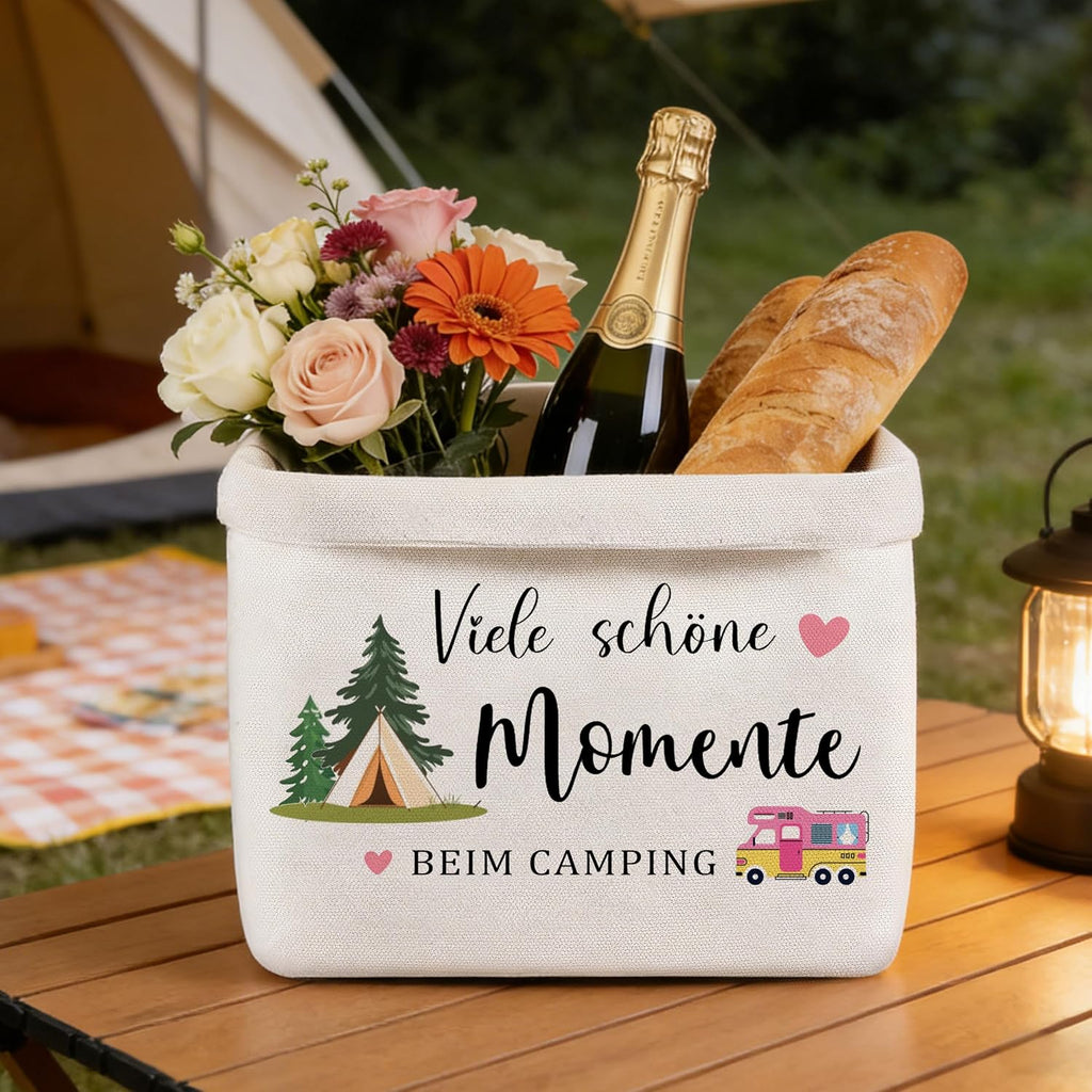 Camper Brotkorb Stoff 37×25×15 cm Camping Wohnwagen Deko