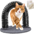 Relaxdays Katzen Enthaarungsbogen mit Katzenminze Fellpflege Schwarz 1 Stück