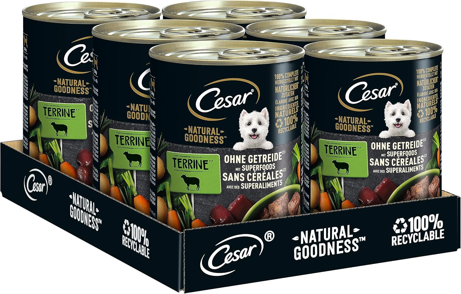 Cesar Hundefutter Nassfutter 12 x Sortenmix Dose