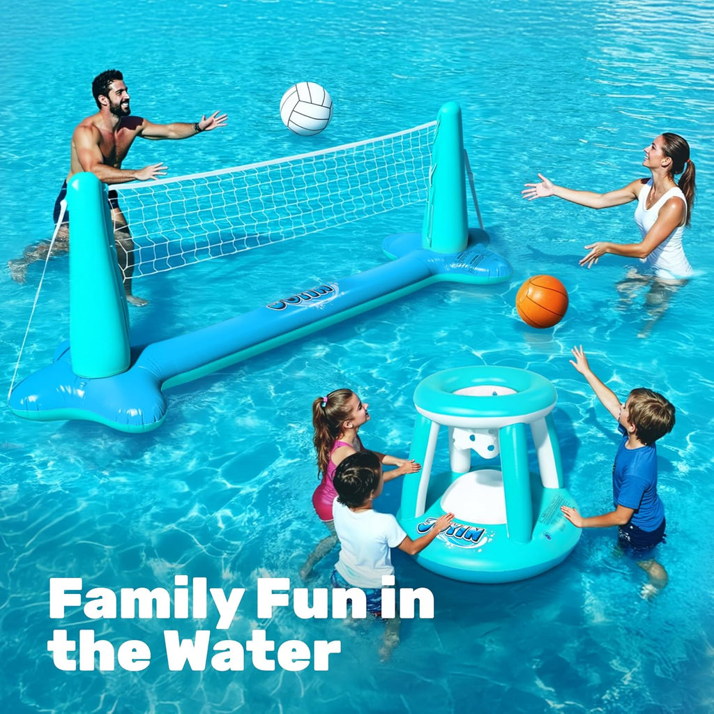 JOYIN Pool Spiel Set Volleyball Basketball Aufblasbar Kinder Erwachsene Poolspie