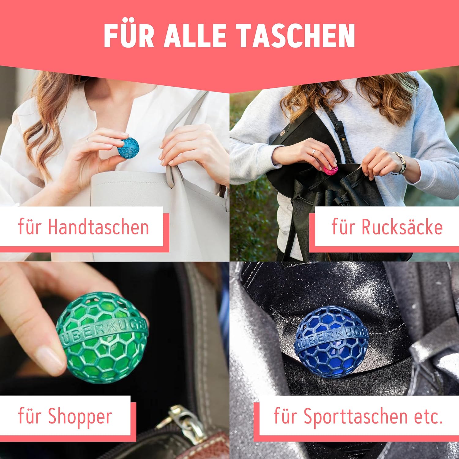 Sauberkugel Taschenreiniger wiederverwendbar fuer Handtaschen Polsterung