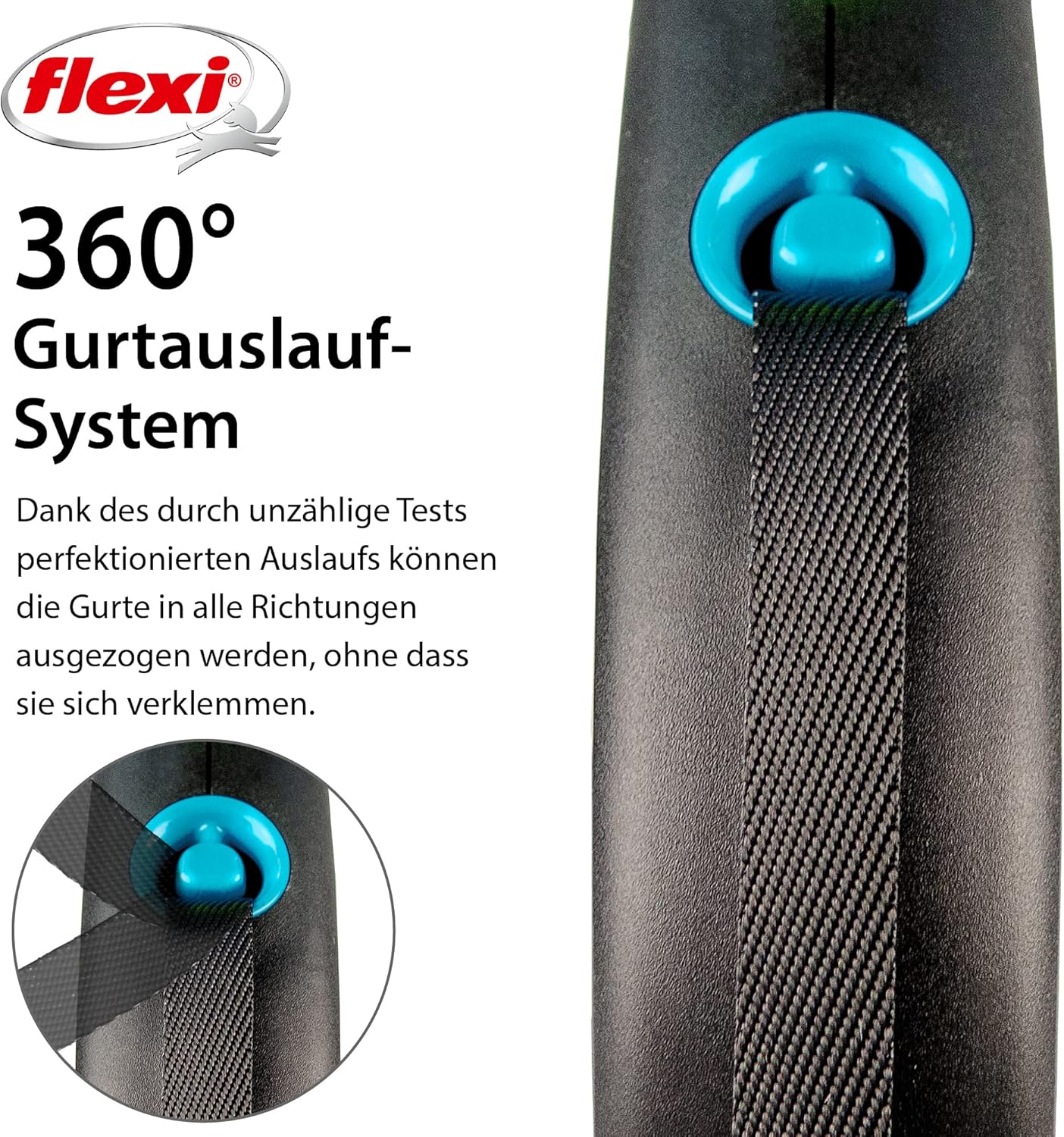 flexi Black Design L Rollleine 5m fuer Hunde bis schwarz/blau 5m