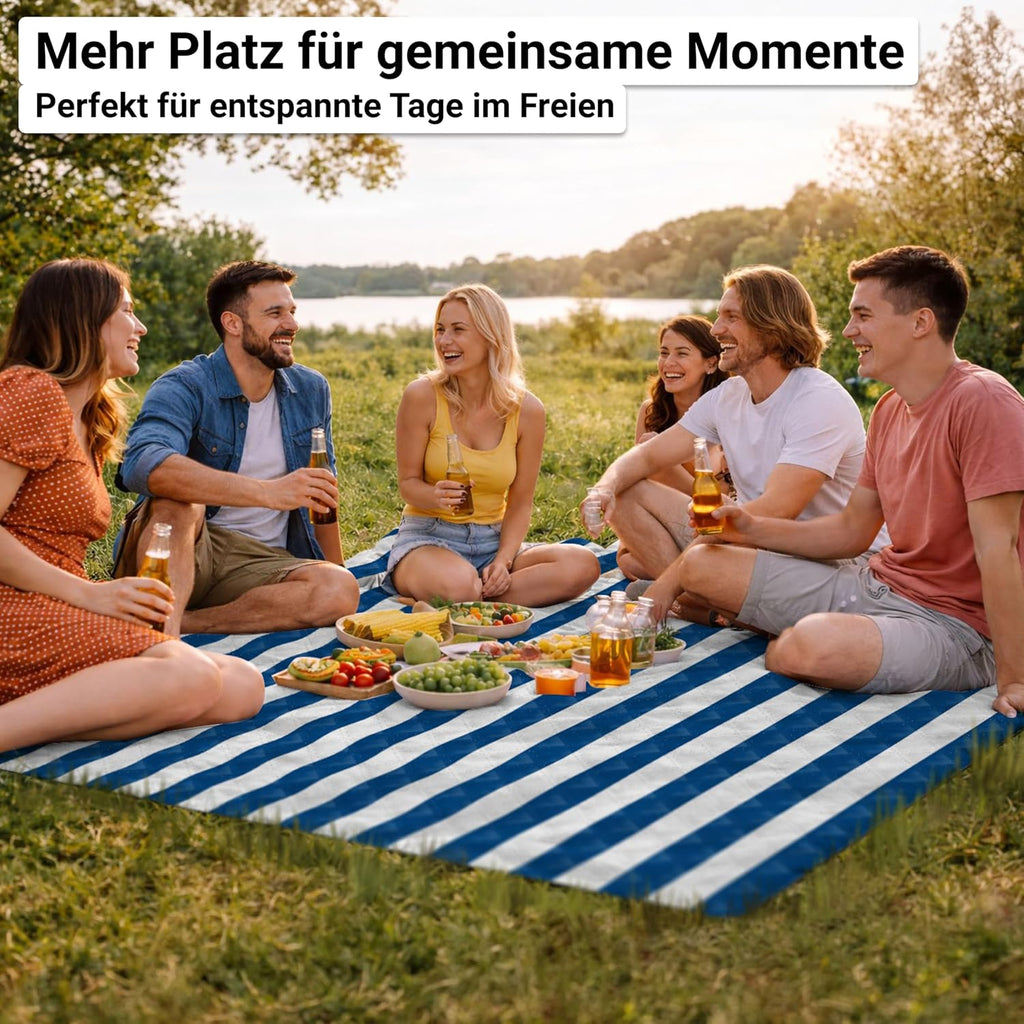 HOEL Picknickdecke 200x200 cm wasserabweisend isoliert gepolstert XXL