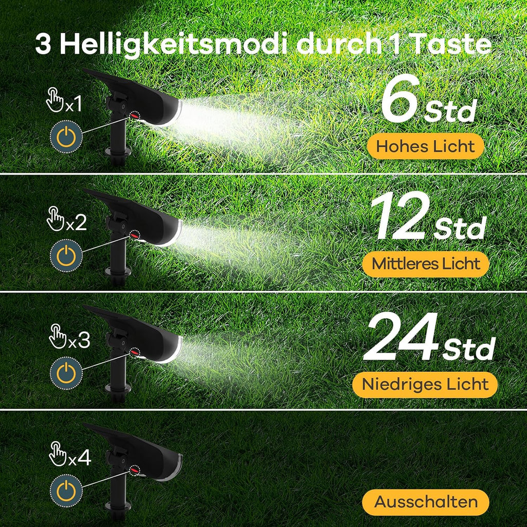 Linkind Solarlampe farbig RGBW Dusk-to-Dawn 22-LED Gartenleuchte IP65, 4er Set