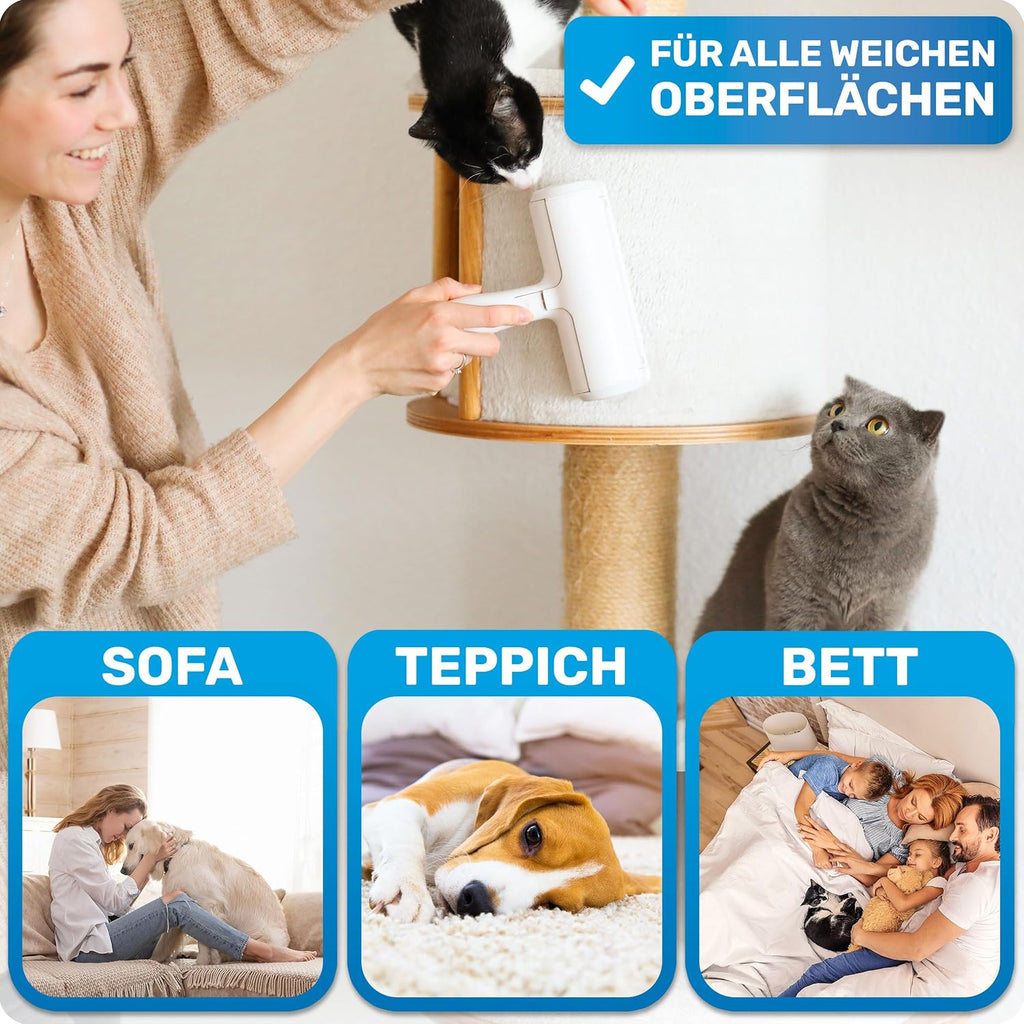 BluePet Tierhaarentferner wiederverwendbar + Mini-Fusselrolle fuer Kleidung