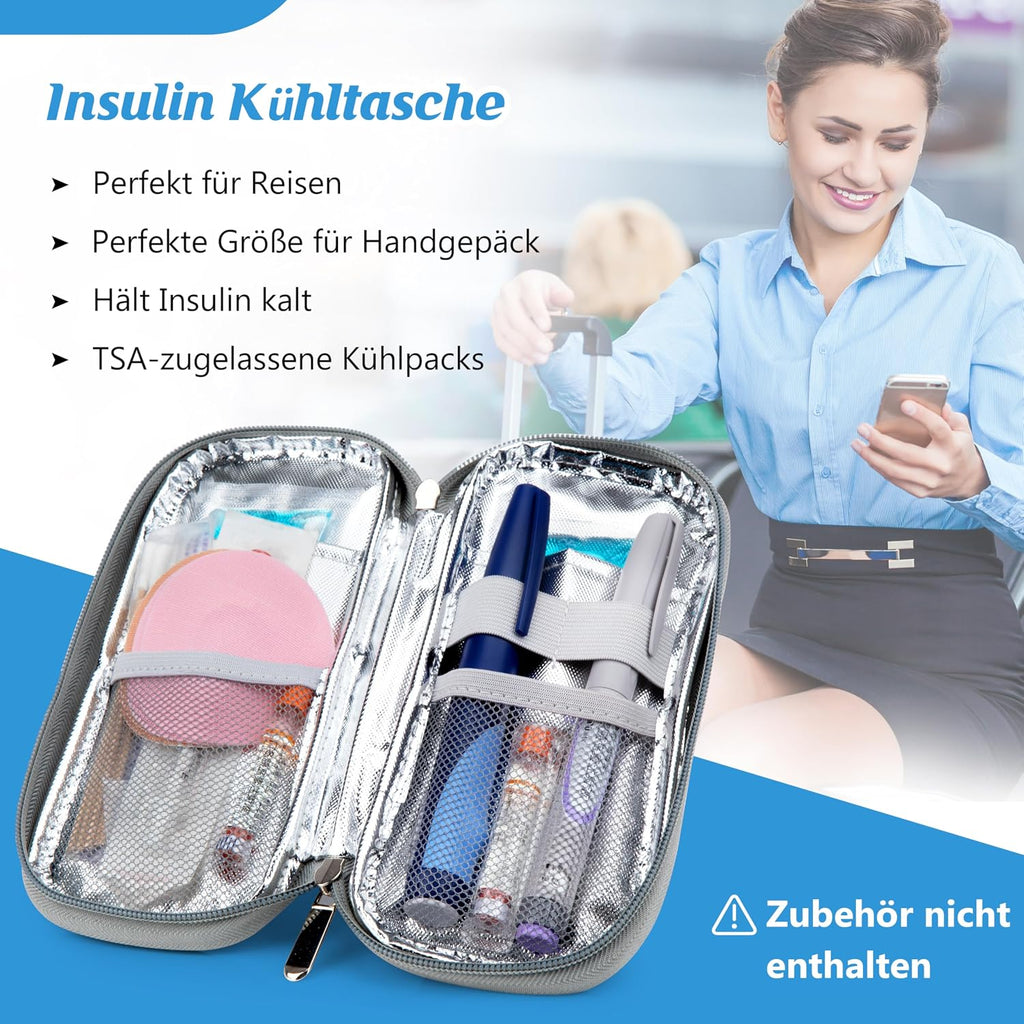 YOUSHARES 4er Set TSA Kuehlakkus fuer Insulin Kuehlbox Pen Tasche Medikamentenetui