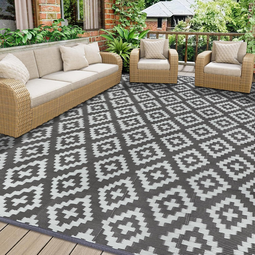Homcomodar Outdoor Teppich 180x270 cm wetterfest reversibel UV-bestaendig