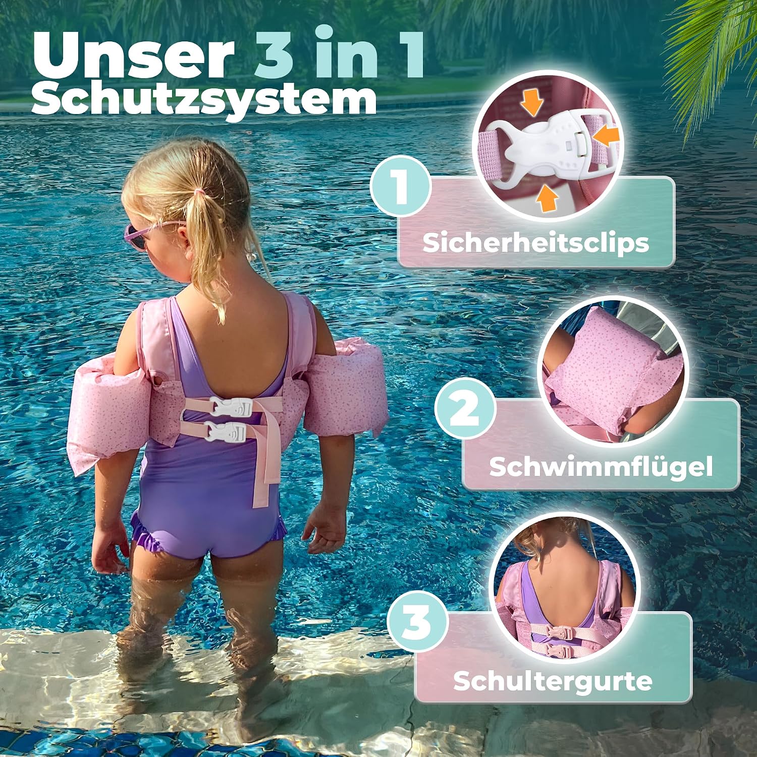 KIDVERSE Schwimmweste Kinder 3-6 Jahre bis Schwimmhilfe mit Aermel