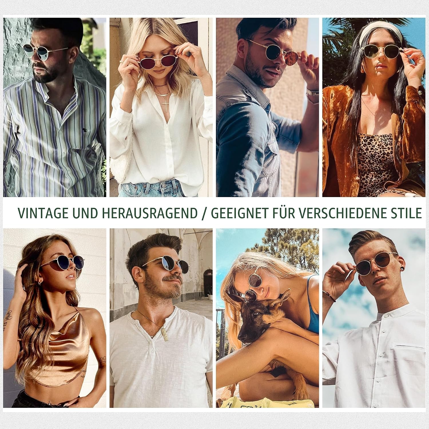 Sungait runde polarisierte Sonnenbrille Metallrahmen Retro unisex SGT059
