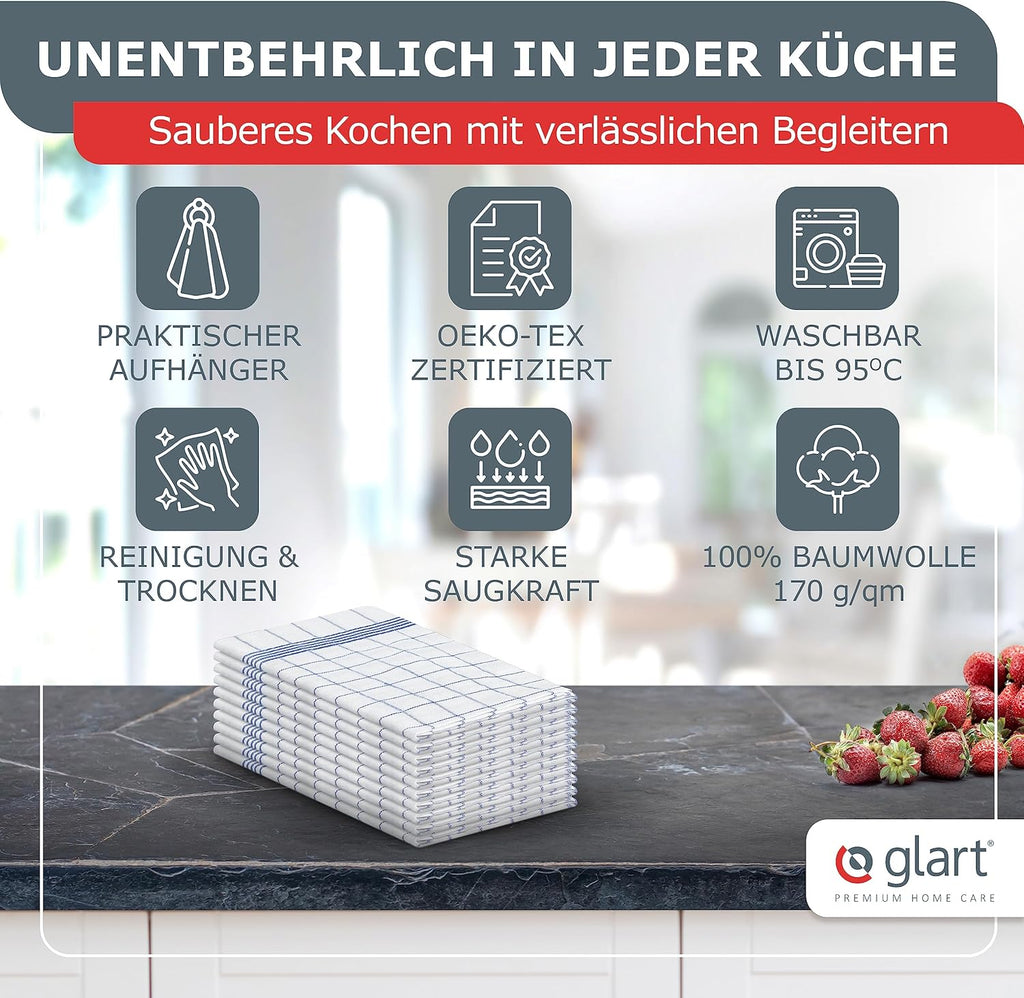 Geschirrtuecher Baumwolle 10er Set 50x70 cm kariert Kuechentuecher