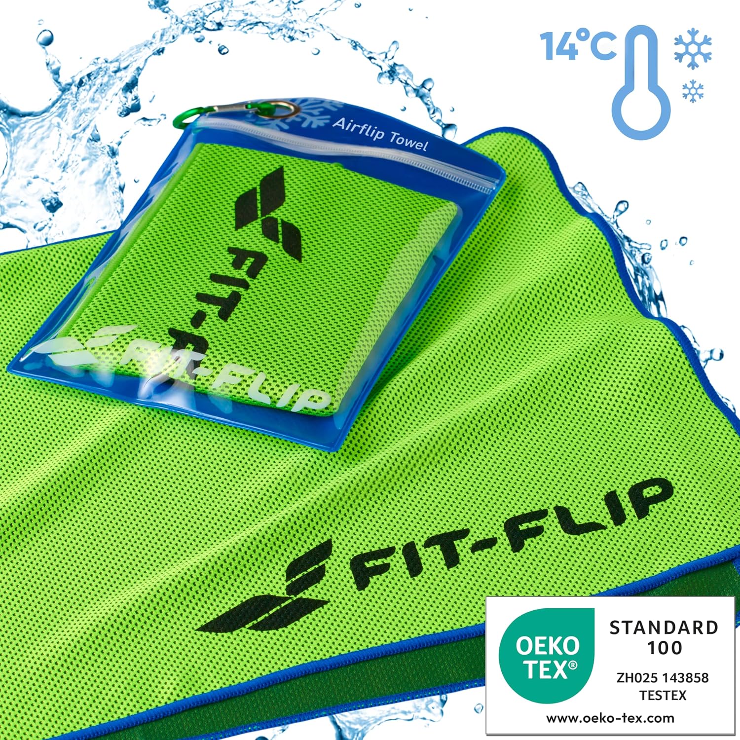 Fit-Flip Airflip Kuehltuch Mikrofaser 100x30 cm blau 100cm-120cm