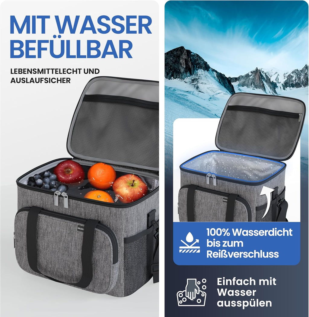 HELDENWERK faltbare Kuehltasche wasserdicht auslaufsicher 12 Std.