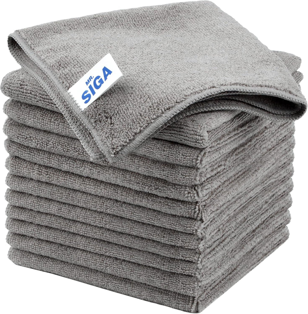 MR.SIGA Mikrofaser Reinigungstuch 12er Set 32x32 cm Grau Allzwecktuch