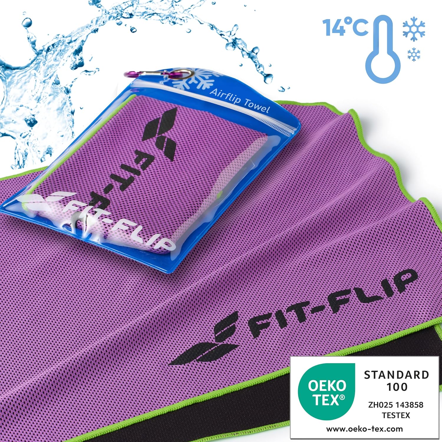 Fit-Flip Airflip Kuehltuch Mikrofaser 100x30 cm blau 100cm-120cm