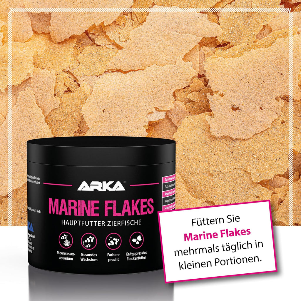 ARKA Marine Flakes Flockenfutter Meerwasserfische 50 g fuer Farben & Wachs