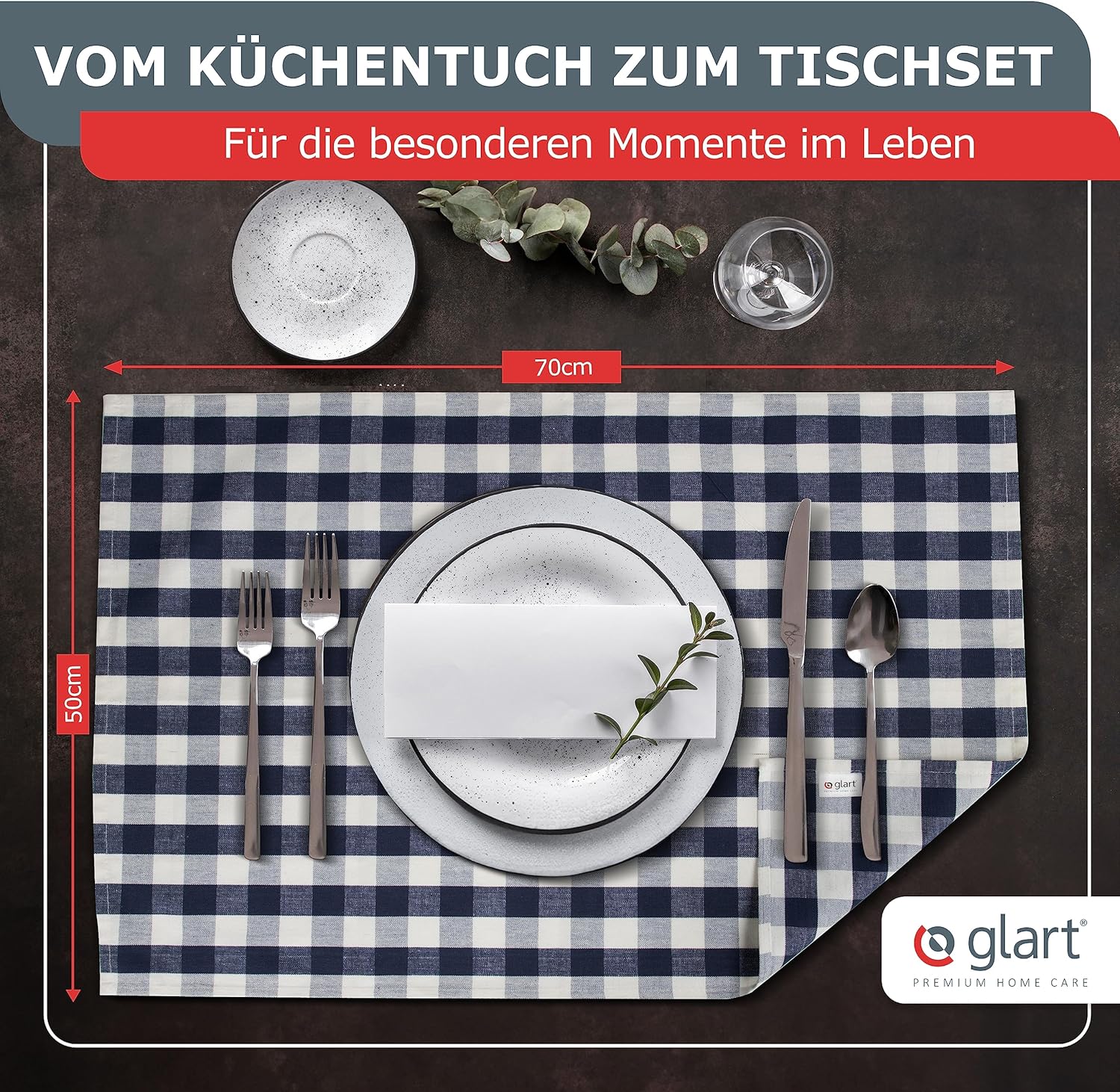 Geschirrtuecher Baumwolle 10er Set 50x70 cm kariert Kuechentuecher