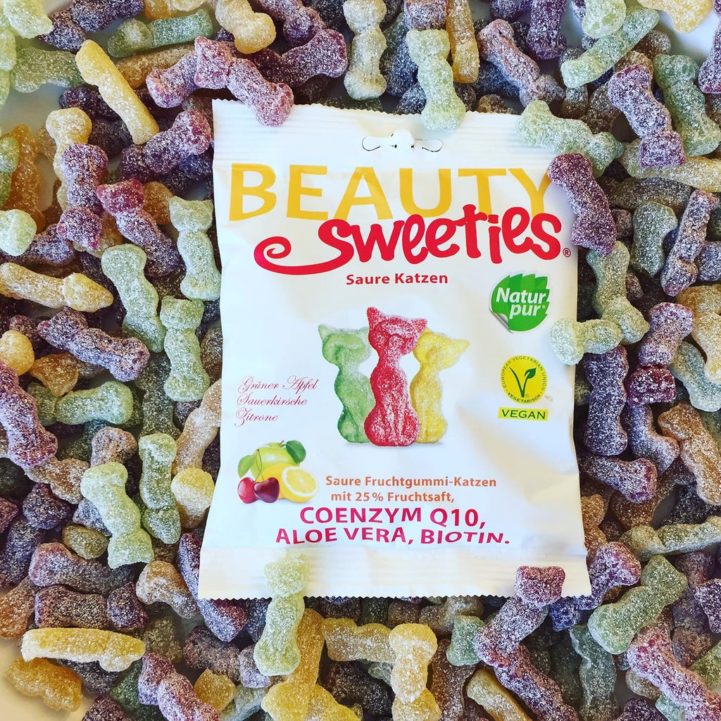 BeautySweeties Saure Katzen 125 g Fruchtgummi vegan mit 25% Fruchtsaft