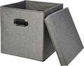 Amazon Basics Aufbewahrungswuerfel Sackleinen faltbar Grau 2er Set