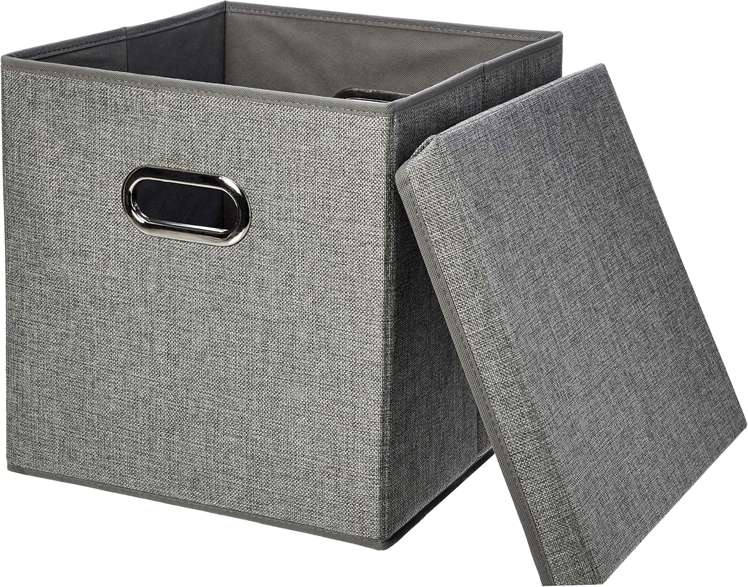 Amazon Basics Aufbewahrungswuerfel Sackleinen faltbar Grau 2er Set