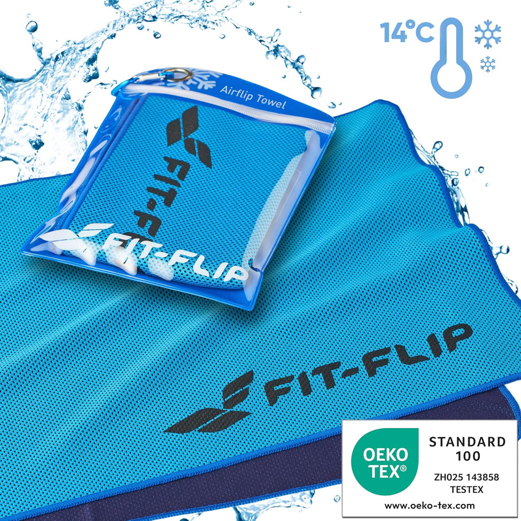 Fit-Flip Airflip Kuehltuch Mikrofaser 100x30 cm blau 100cm-120cm