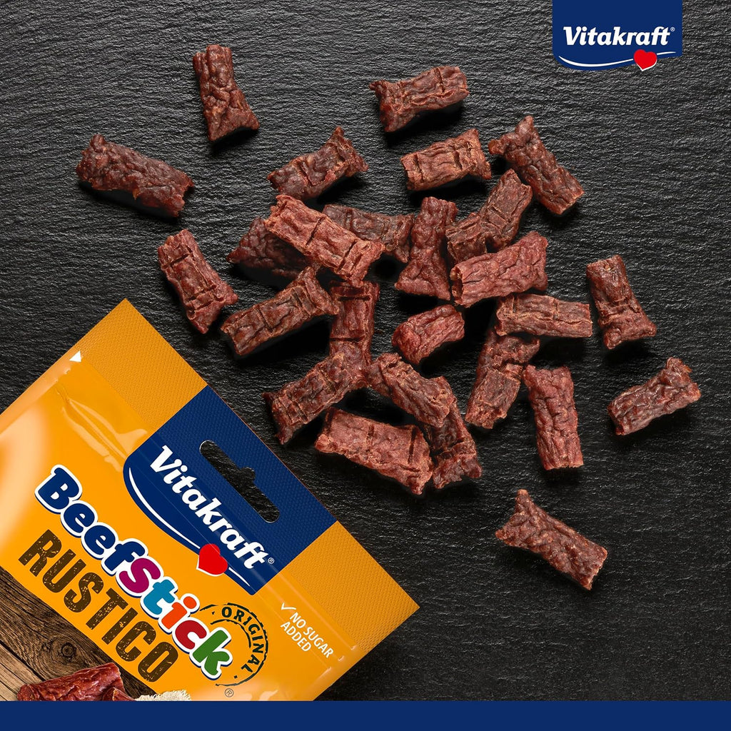 Vitakraft Beef Stick Rustico Hundeleckerli 7 x 55 g Salamihäppchen ohne Zucker