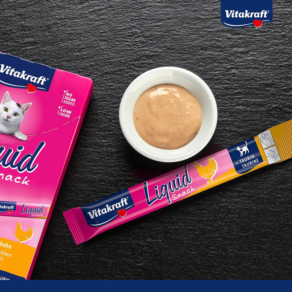 Vitakraft Liquid Snack Katzenleckerli cremig mit Huhn und Taurin 6x15g