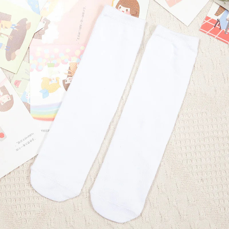 Kids Knee High Socks For Girls Boys Football Stripes Sports Old School White Socks Skate Children Baby Long Tube Cheer Socks