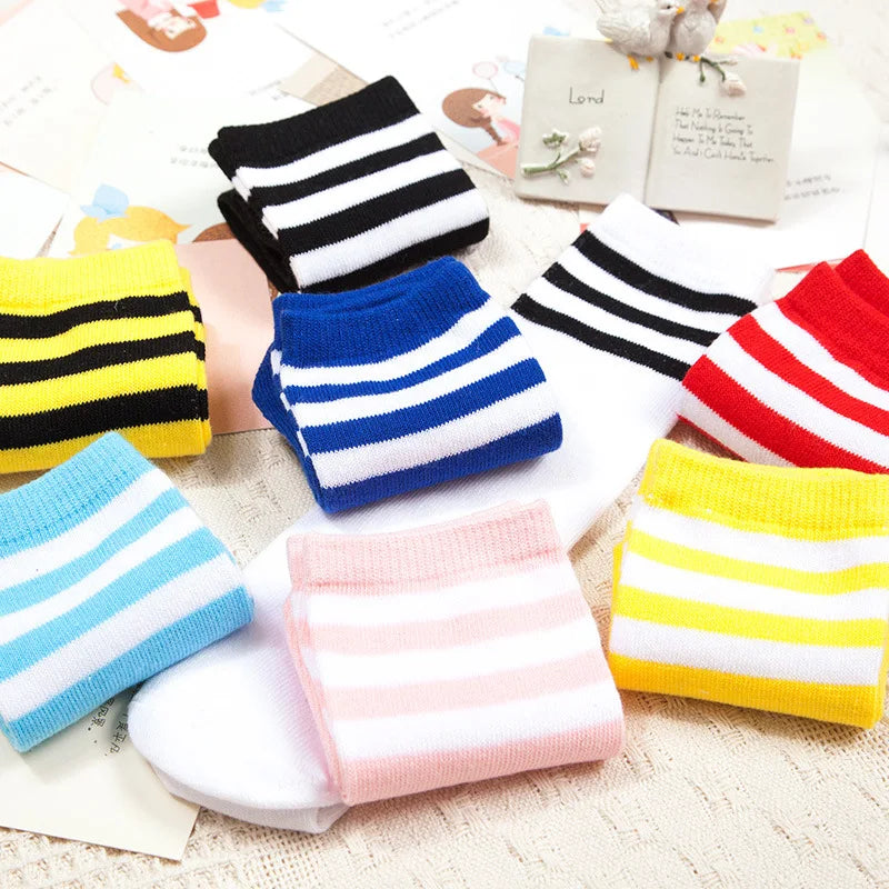 Kids Knee High Socks For Girls Boys Football Stripes Sports Old School White Socks Skate Children Baby Long Tube Cheer Socks