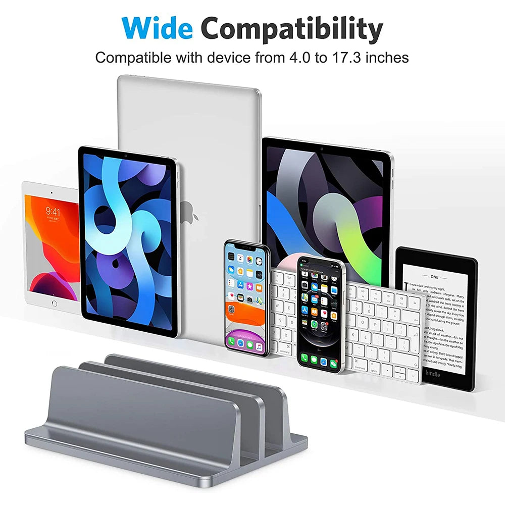 Aluminium Laptop-Ständer – Vertikal, Höhenverstellbar für MacBook & Notebooks