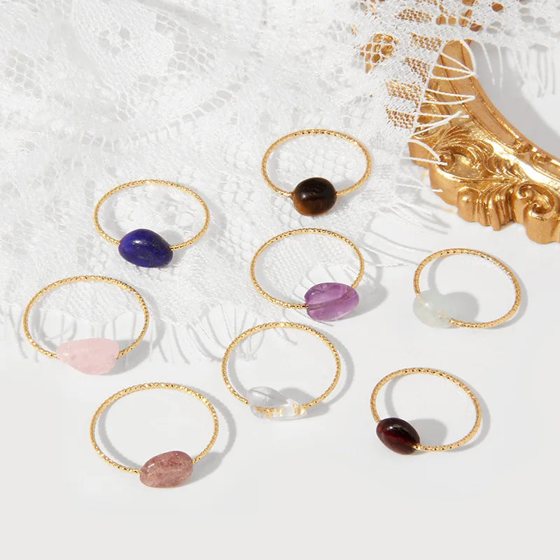 Damen Naturstein Ring – Edelstein, Cocktailring, Modeschmuck, Geschenk