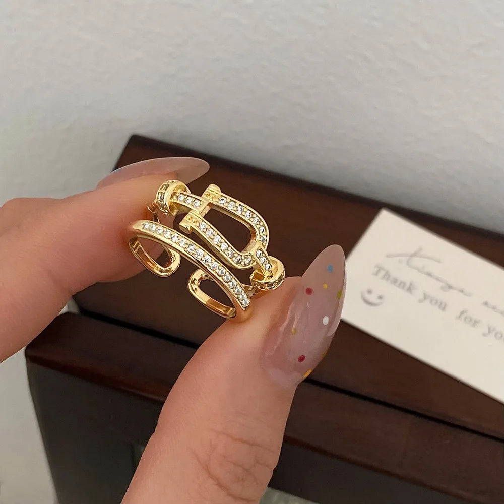 Korean Style Doppelring für Damen – Trendy, Zweischichtig, INS