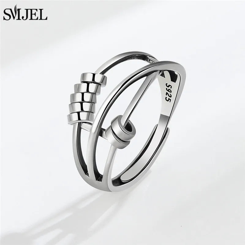 Punk Anti-Stress Spinner Ring – Verstellbar, Perlen, für Paare