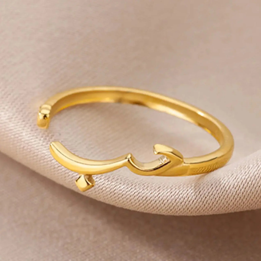 Edelstahl Liebesringe für Damen – Minimalistisch, Arabische Gravur