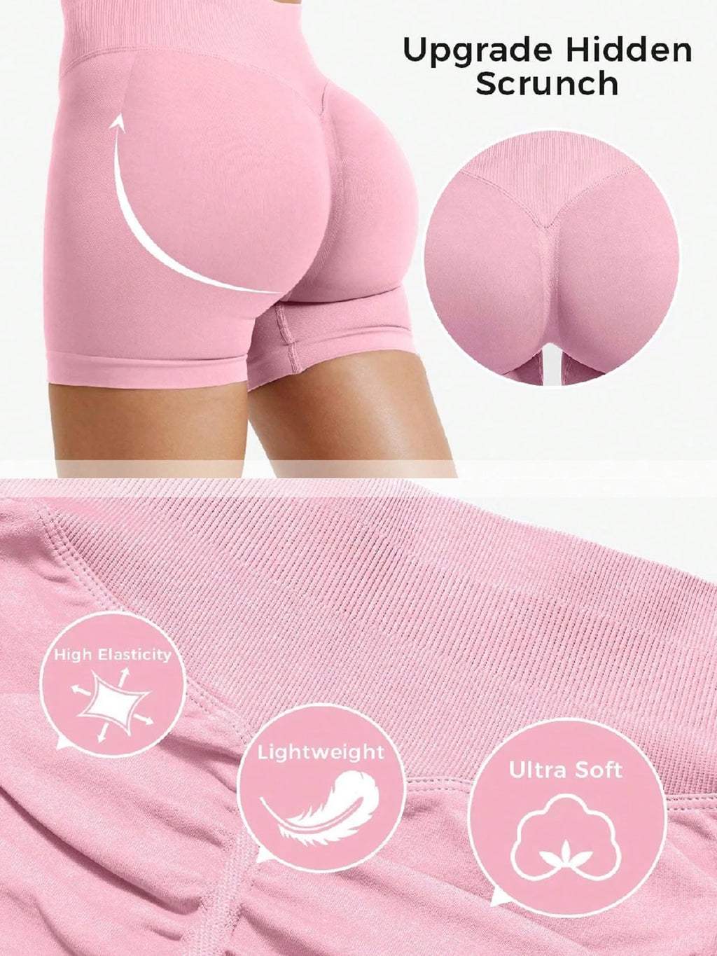 Pilates High‑Stretch Knit Shorts – Medium‑Intensity Training Fit with Peach‑Lift Design