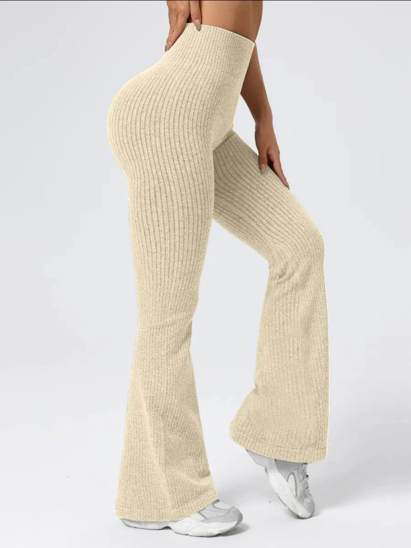 High‑Waist Stretch Bell‑Bottom Pants for Women – Slim Fit Workout & Casual Wear