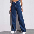 High‑Waist Wide‑Leg Denim Pants S‑5XL – Loose Straight Fit Cotton Jeans for Spring & Autumn