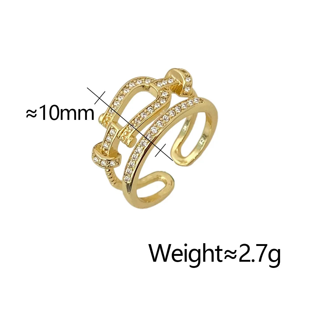 Korean Style Doppelring für Damen – Trendy, Zweischichtig, INS