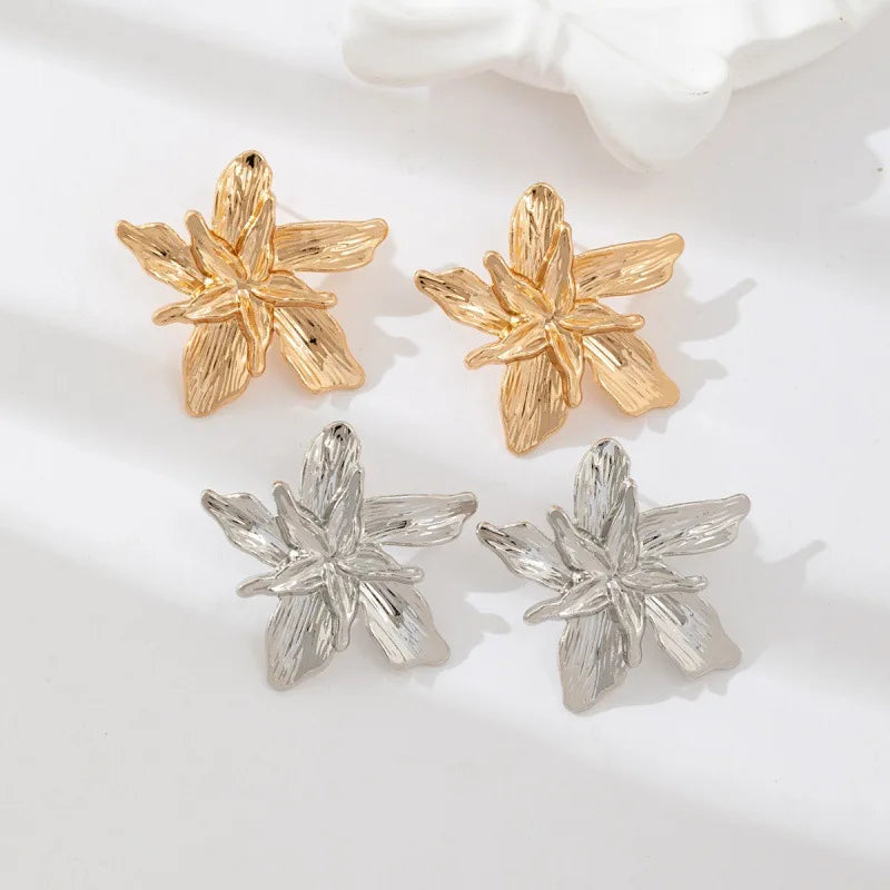 Damen Blumen Ring & Ohrringe – Doppellagig, Punk, Verstellbar, Modeschmuck