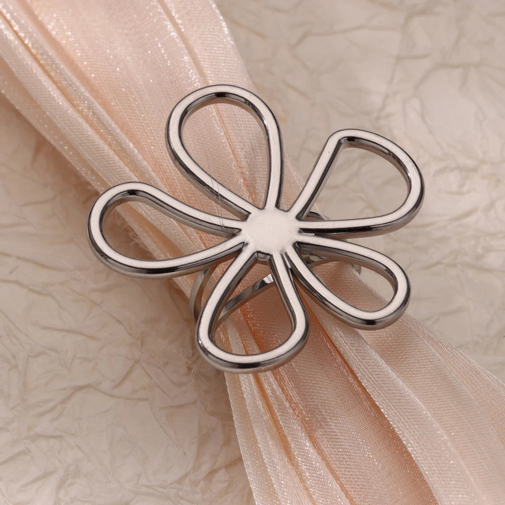 Damen Edelstahl Blumen Ring – Offen, Gold Farbe, Trendy, Modeschmuck, Geschenk